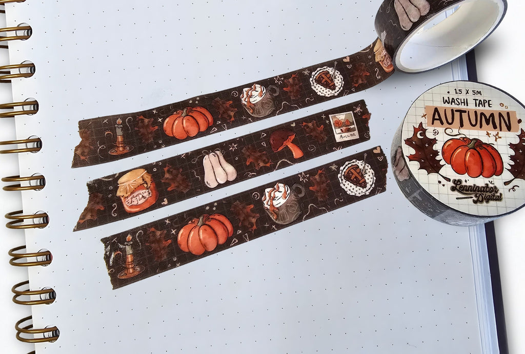 Fall Washi tape on a bullet journal page
