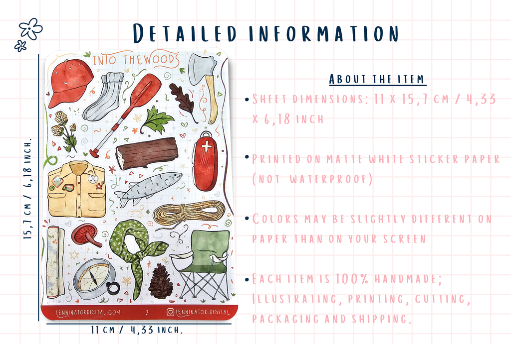 Product information sheet with illustrations and dimensions on a white background