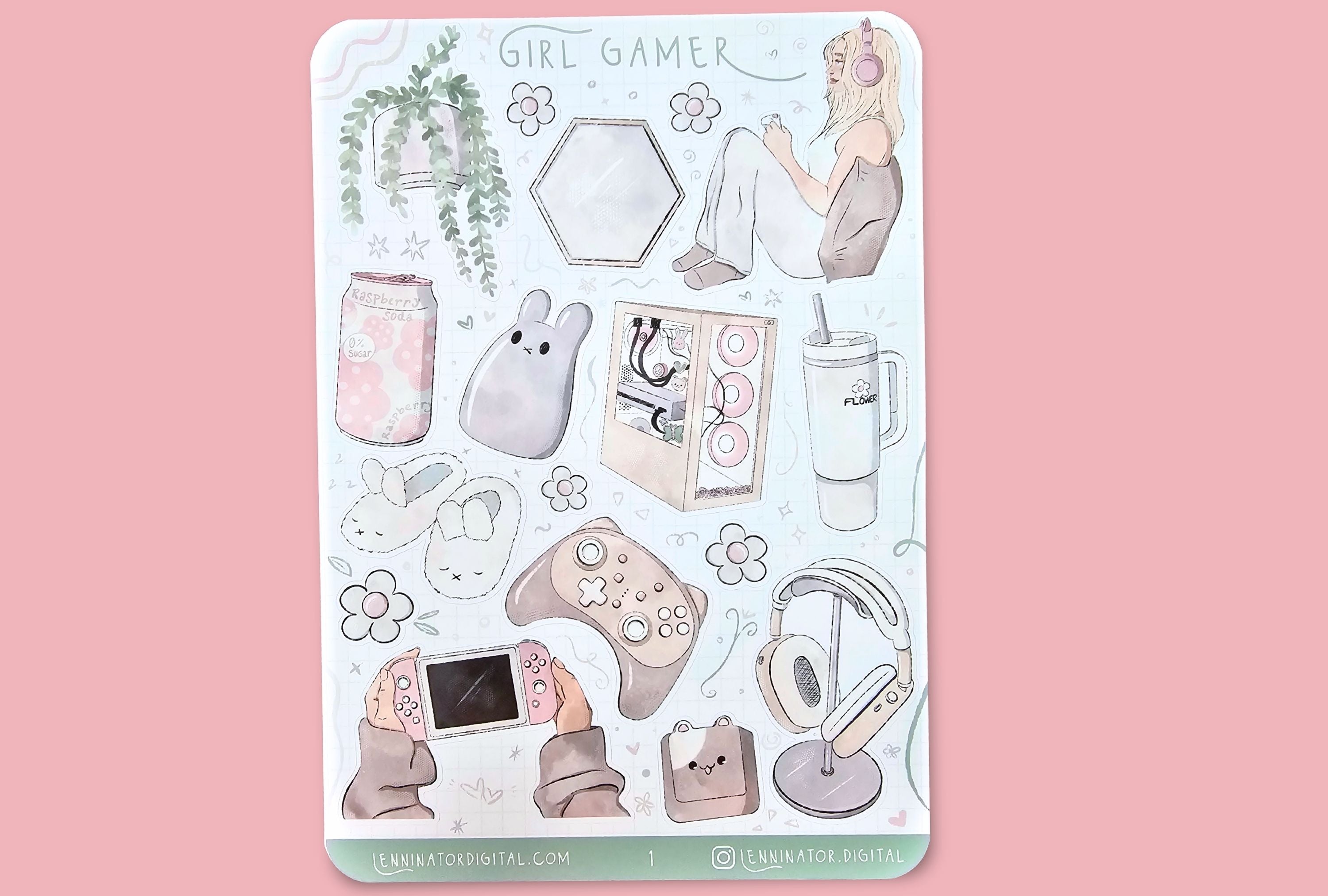 Girl Gamer Sticker Sheets