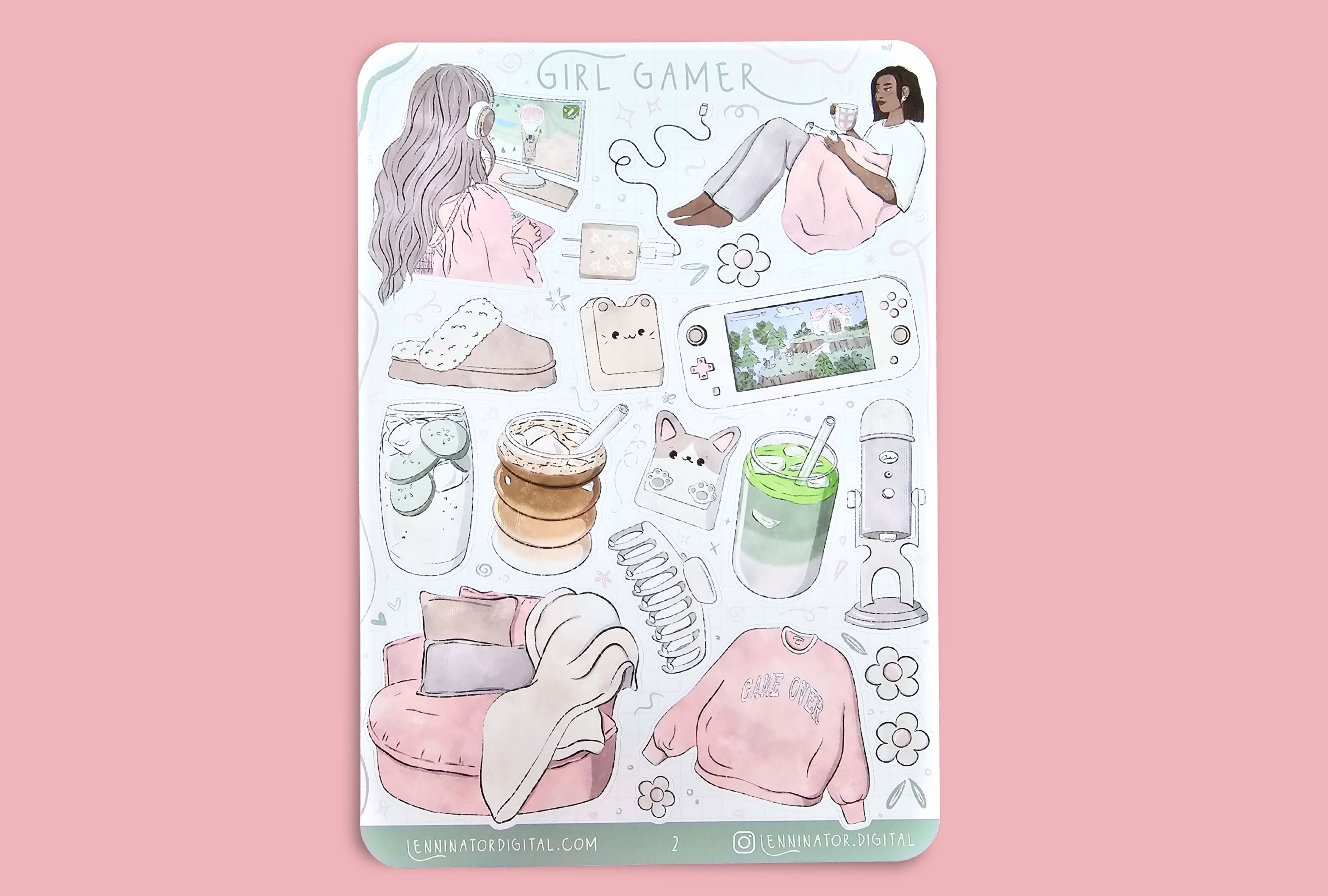 Girl Gamer Sticker Sheets