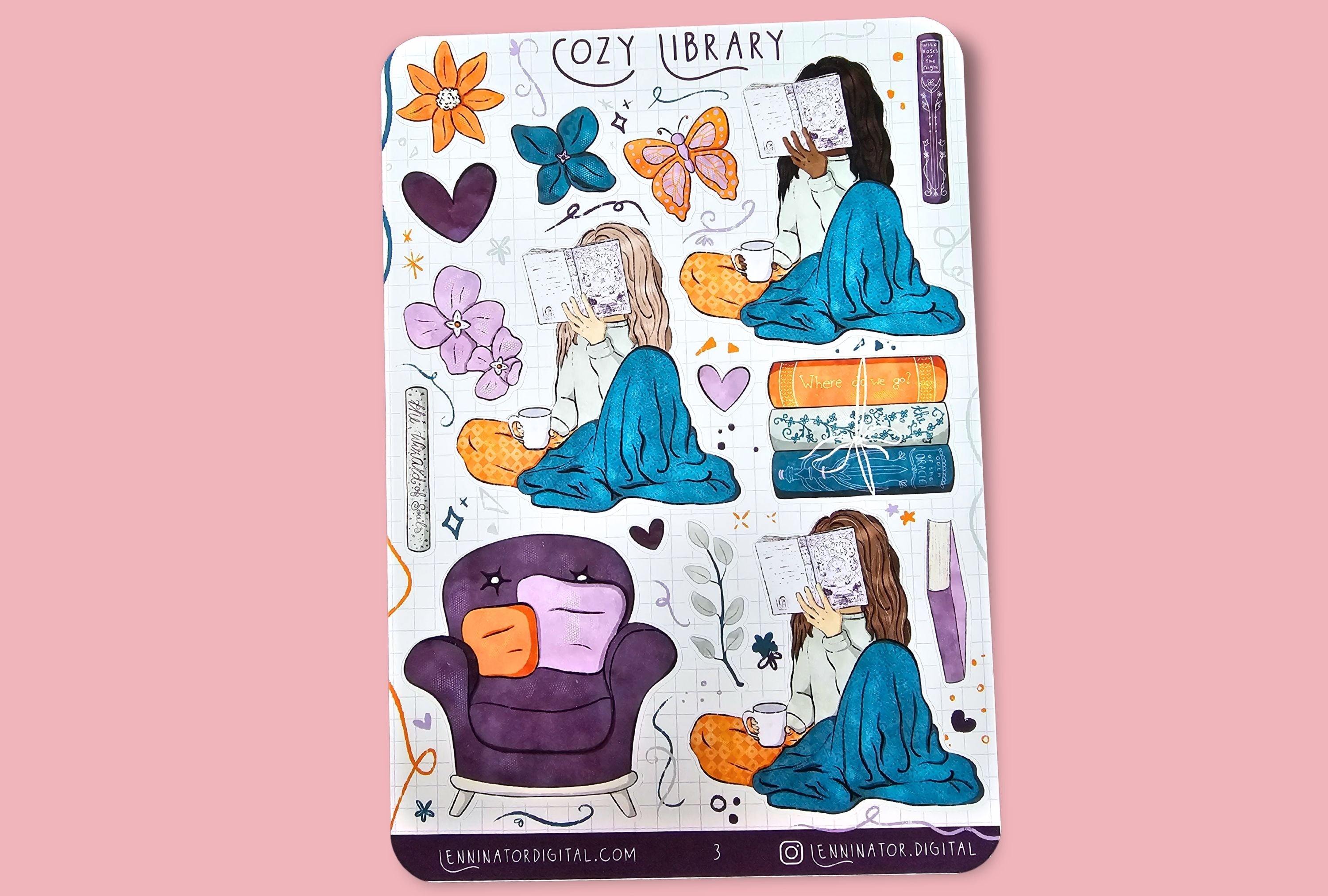Cozy Library Sticker Sheets