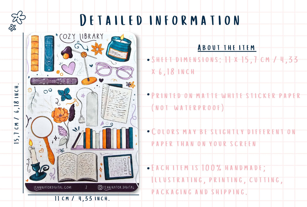 Cozy Library Sticker Sheets