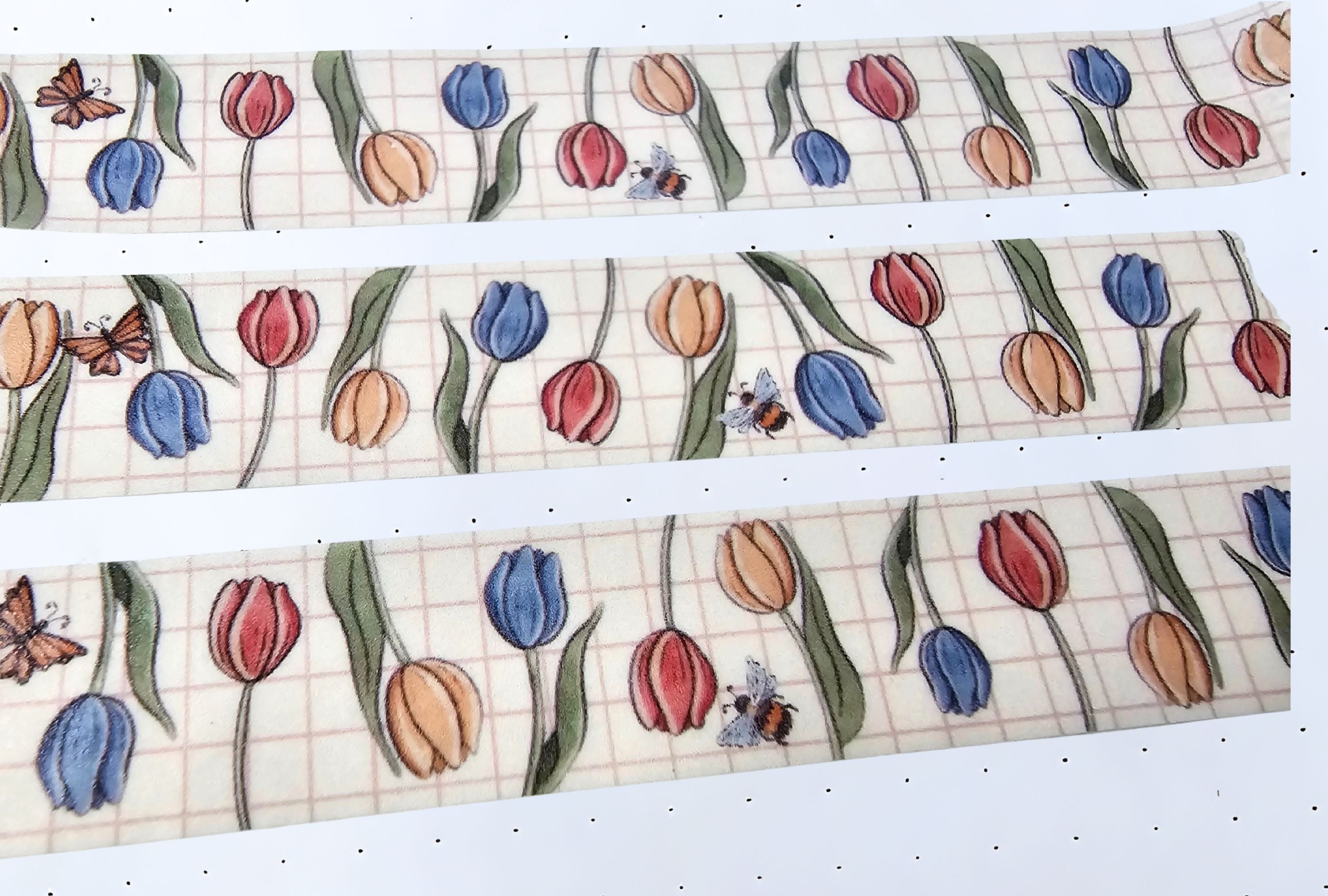 Close up of dutch tulip washi tape