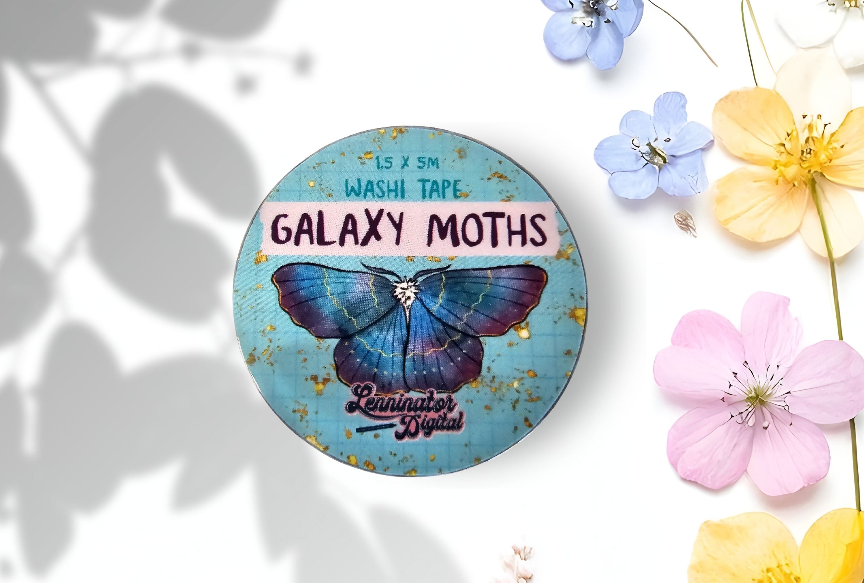 Galaxy moth washi tape sticker