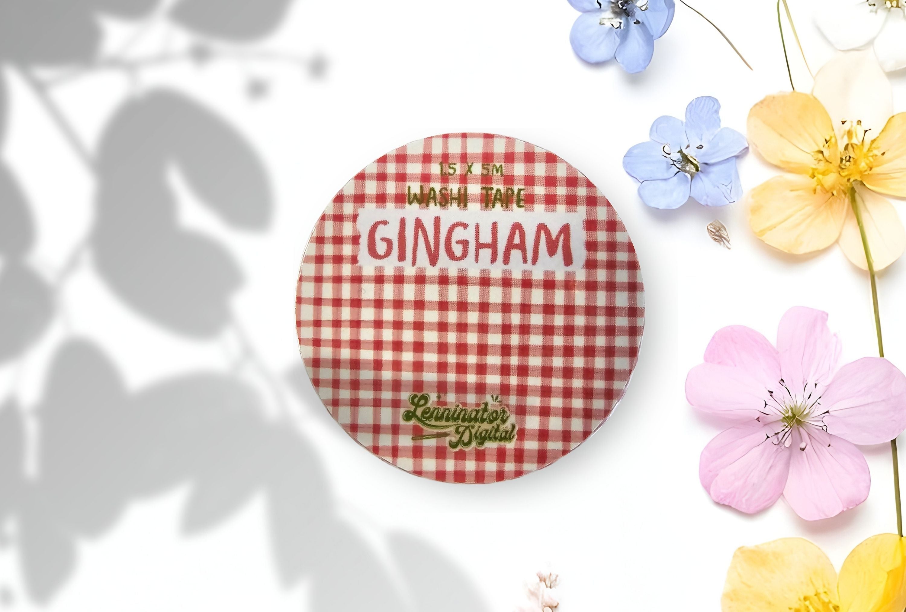 Gingham washi tape sticker design
