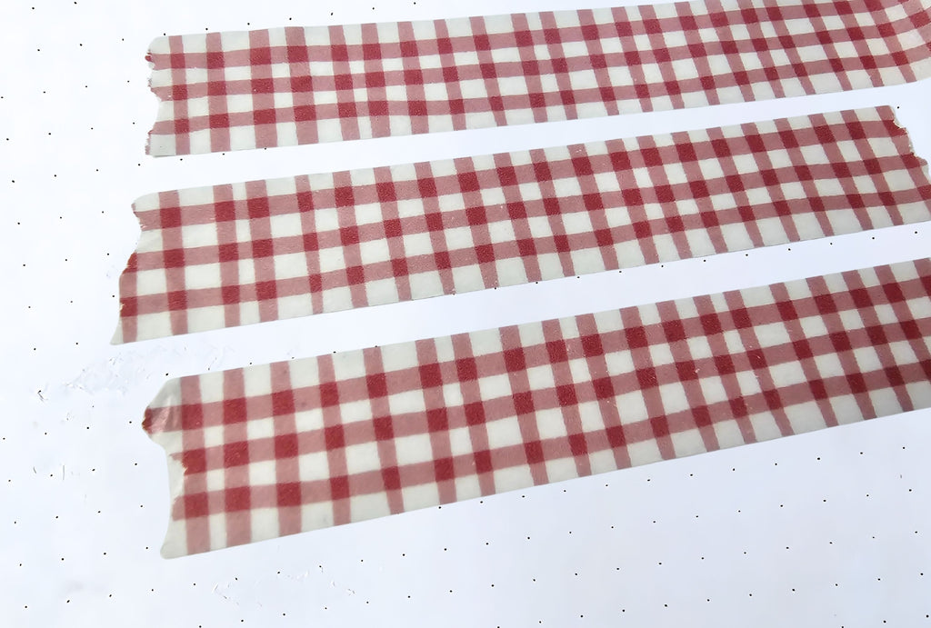 Close up of gingham pattern washi tape
