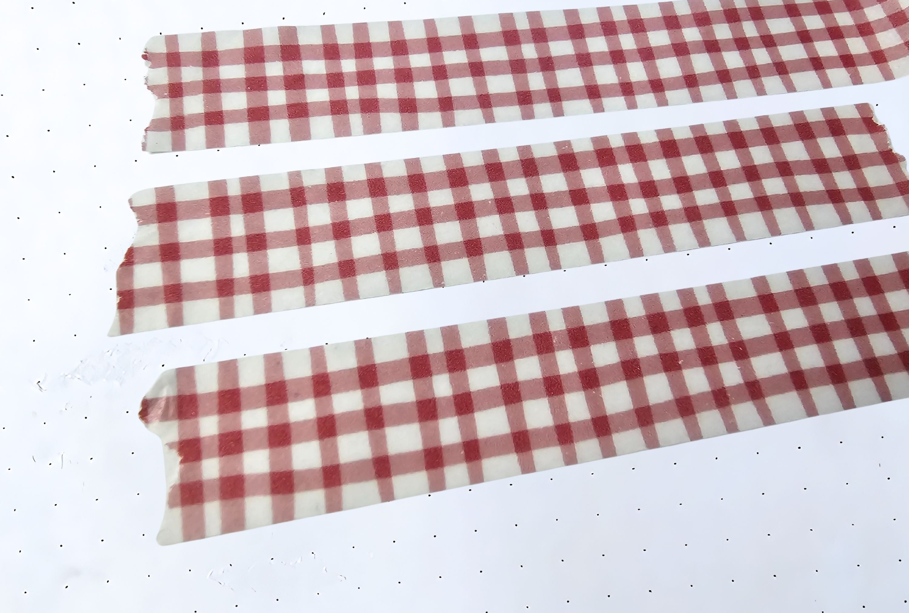 Close up of gingham pattern washi tape