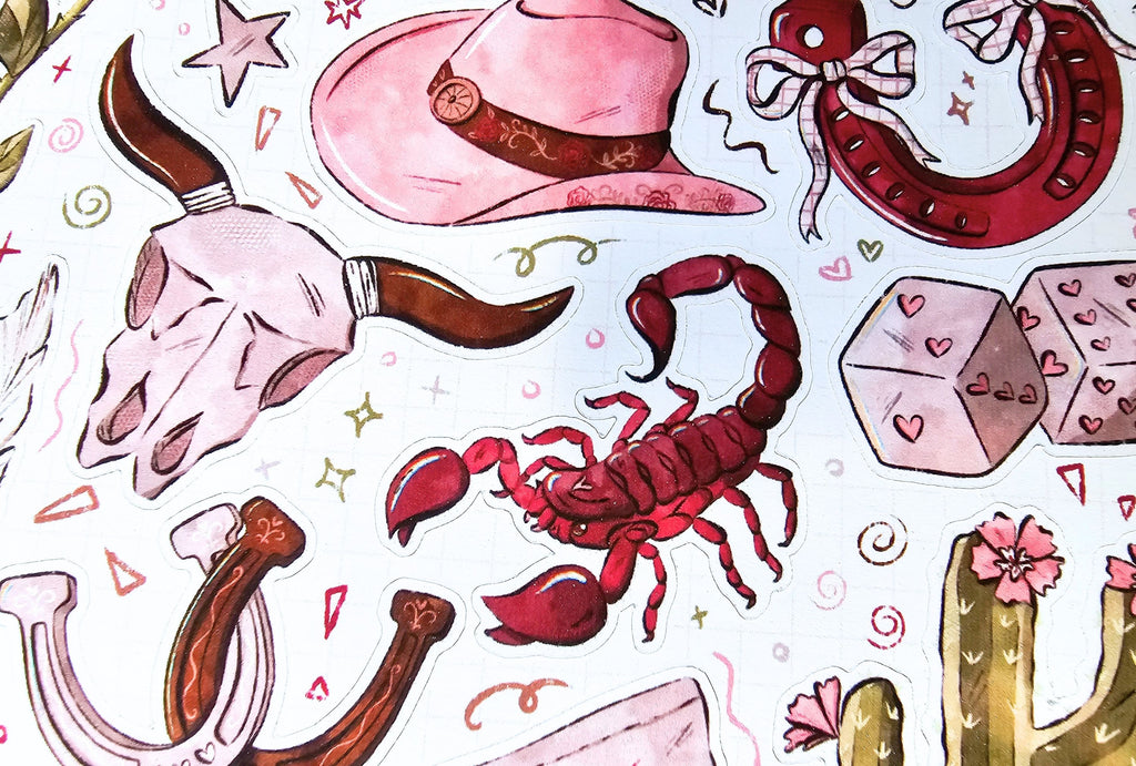 Western themed stickers
