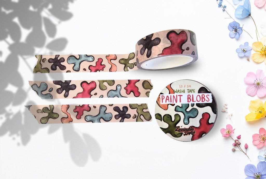 Washi tape with various paint splatters