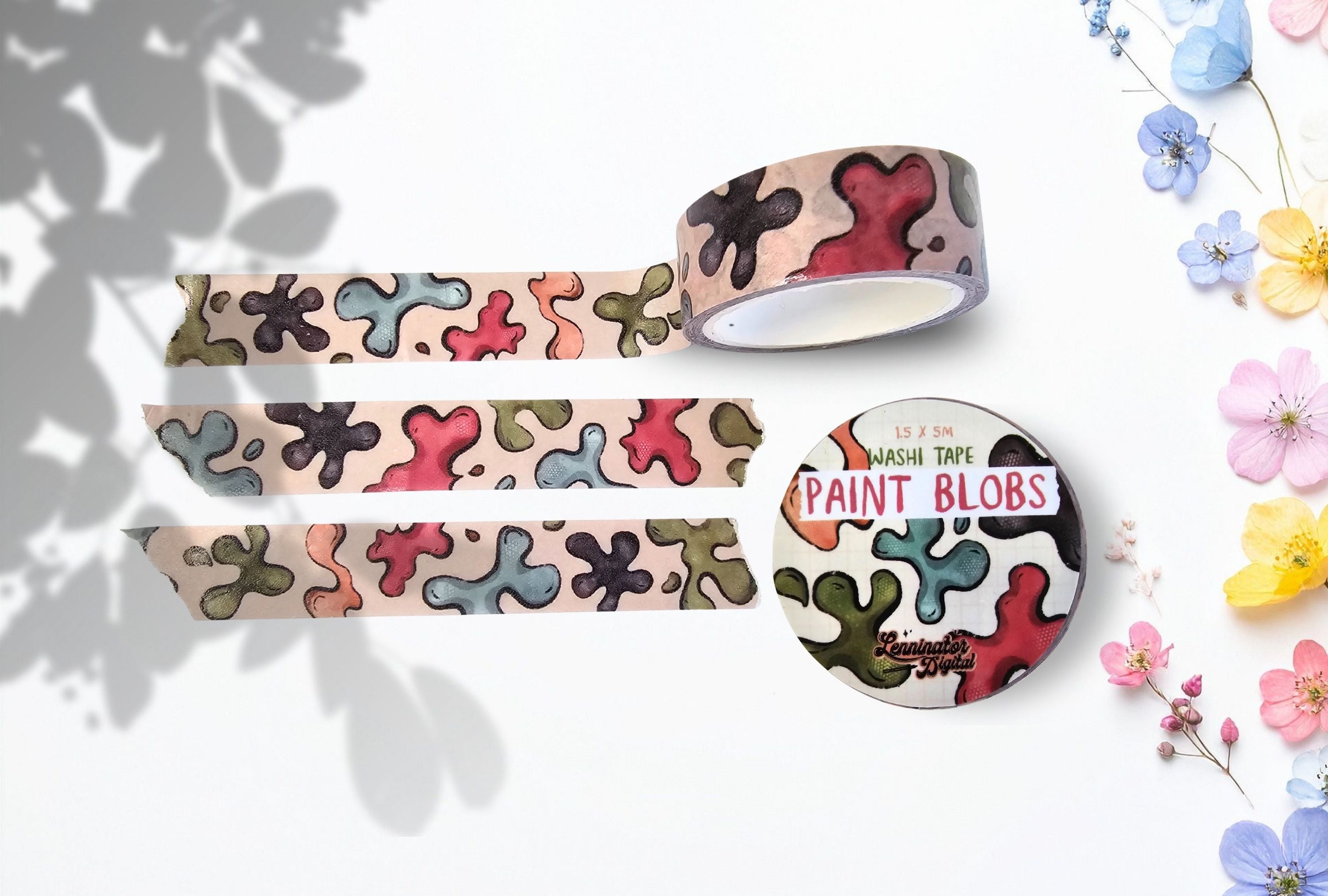 Washi tape with various paint splatters