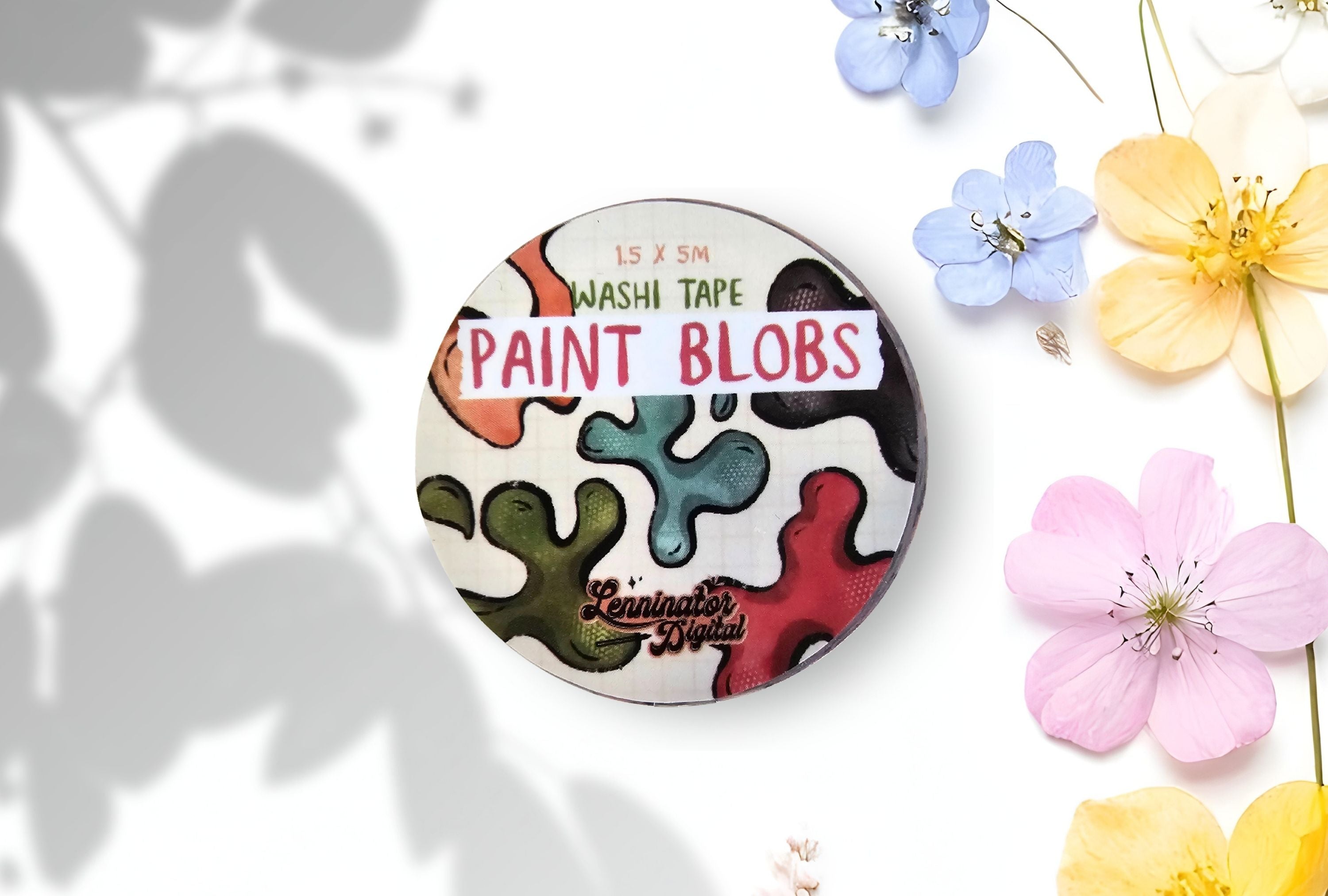 Paint blobs washi tape sticker