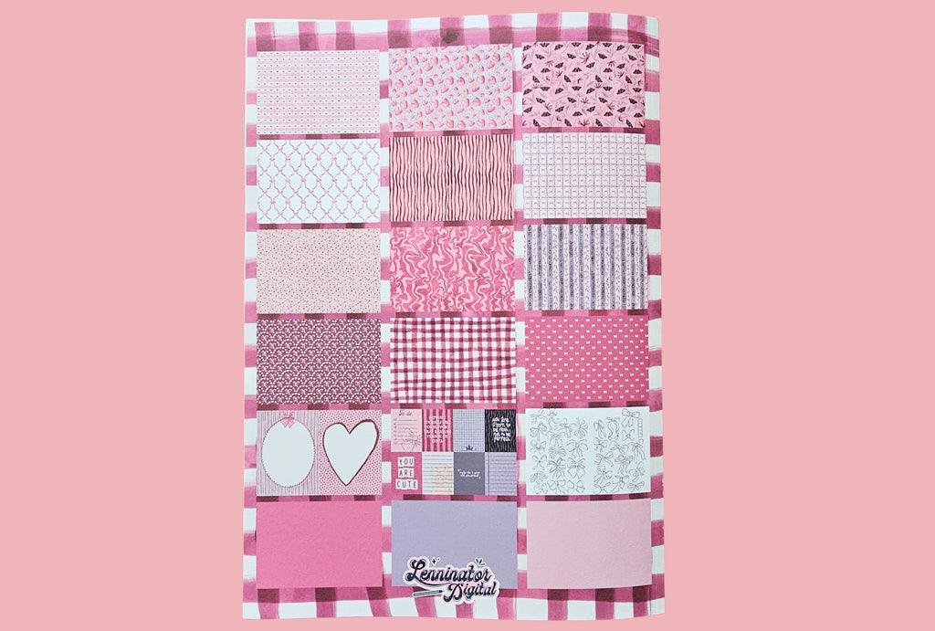 The back of the paperbook showing all the patterns included