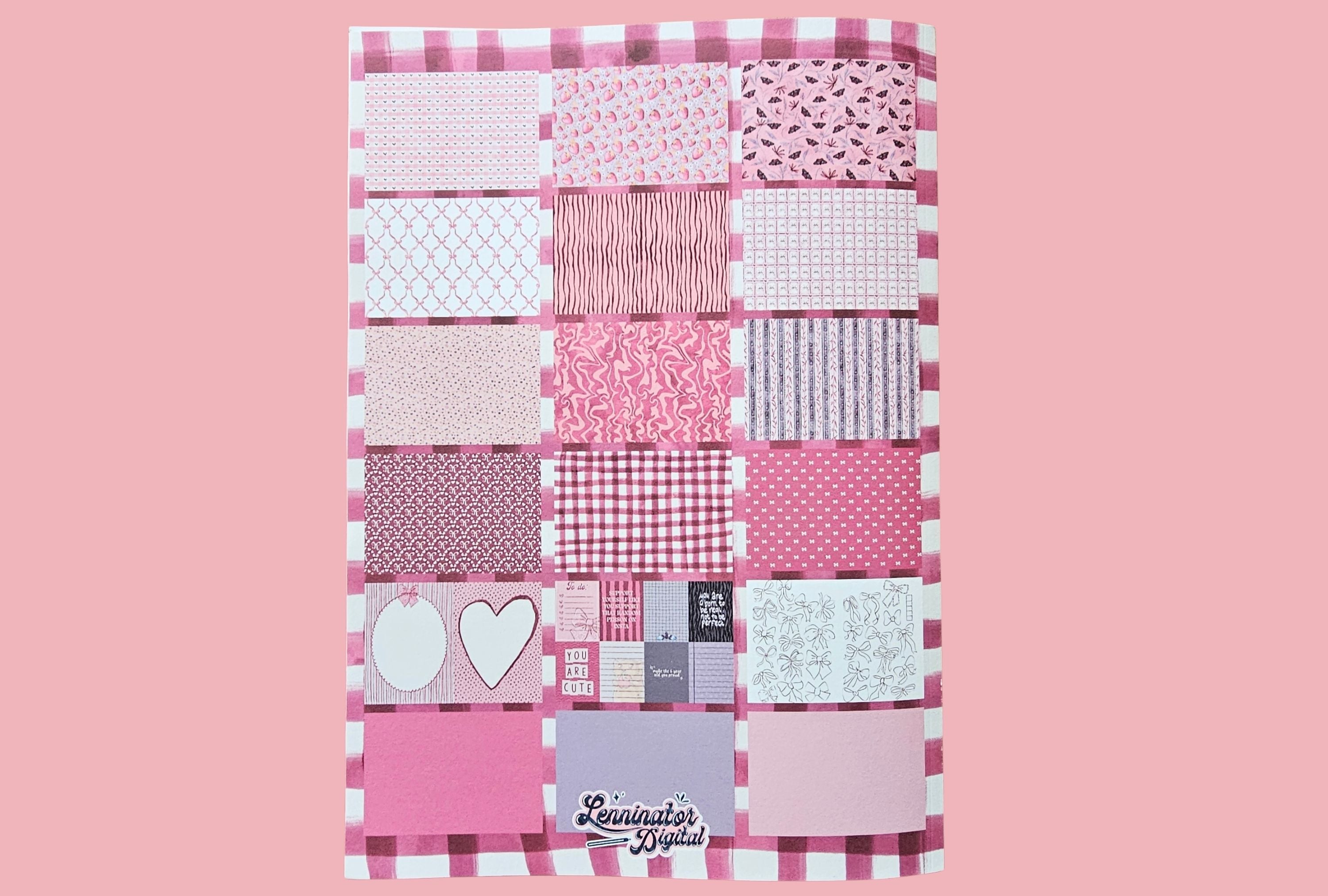 The back of the paperbook showing all the patterns included