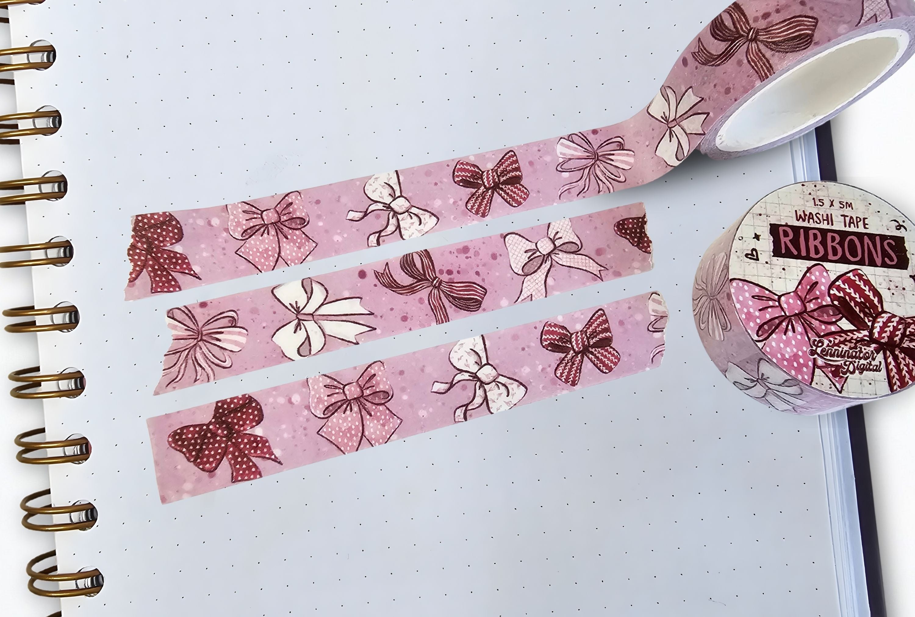 Pink Ribbon washi tape on a journal page