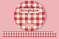 a washi tape with a white and red gingham pattern.